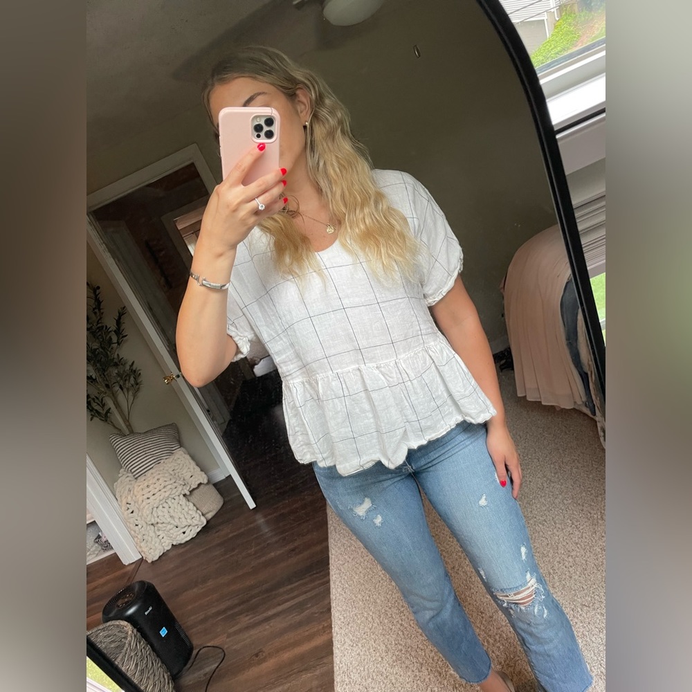 Mango babydoll shirt white/cream